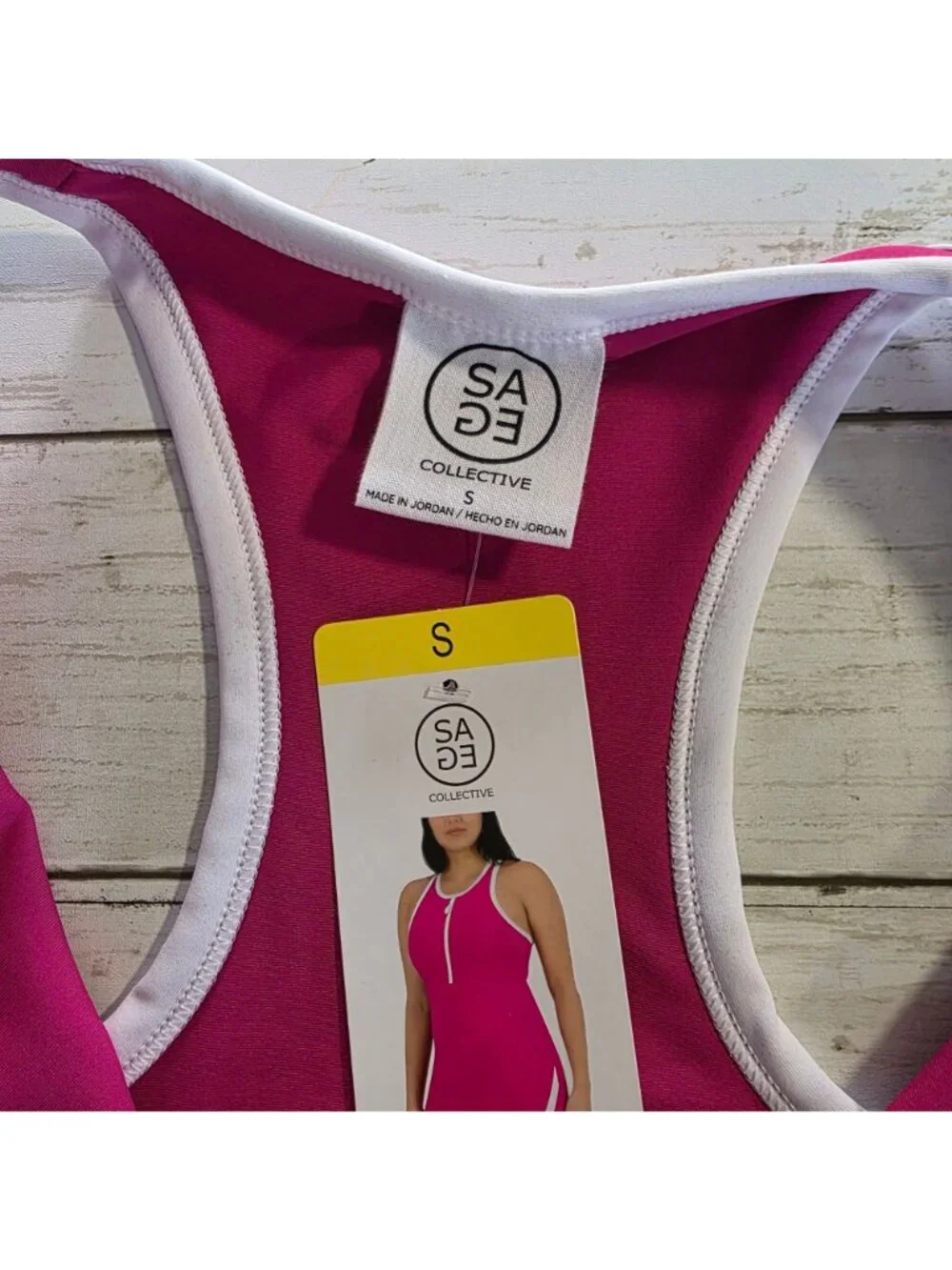 NWT SAGE Collective Pink Athletic Dress Romper Skort S Gorpcore Tennis Sporty - Picture 5 of 8